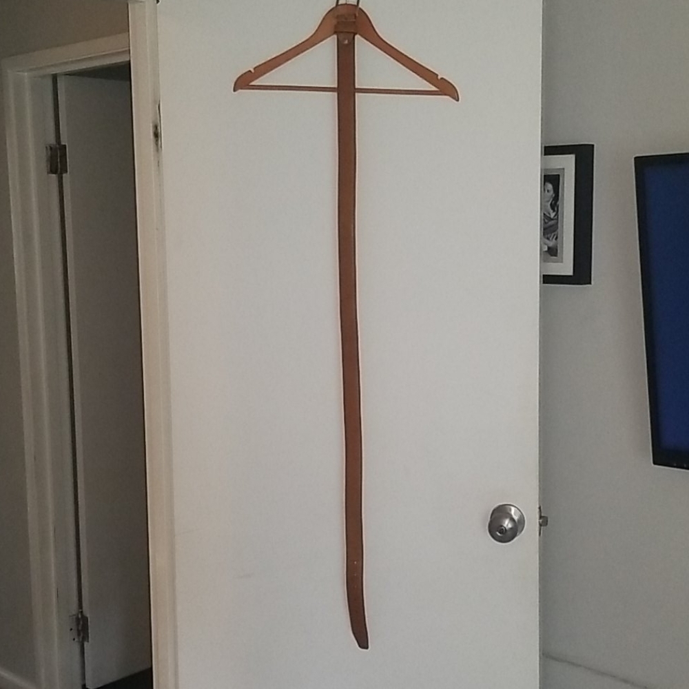 Light brown leather belt